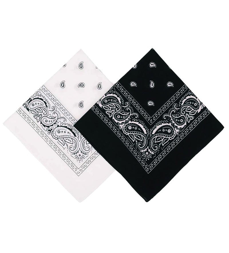 Umo Lorenzo 2 Color Pack Bandanas for Men & Women Blue & Red or Black & White - Image 1